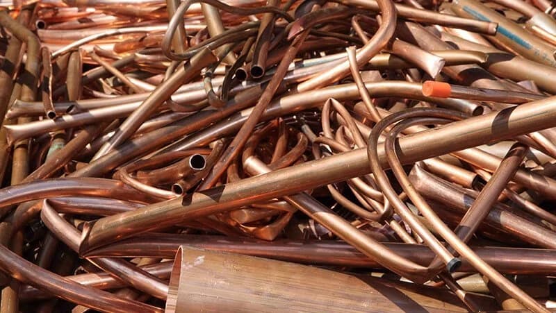Copper wire coils pipe and offcuts sorted for Brisbane scrap pickup